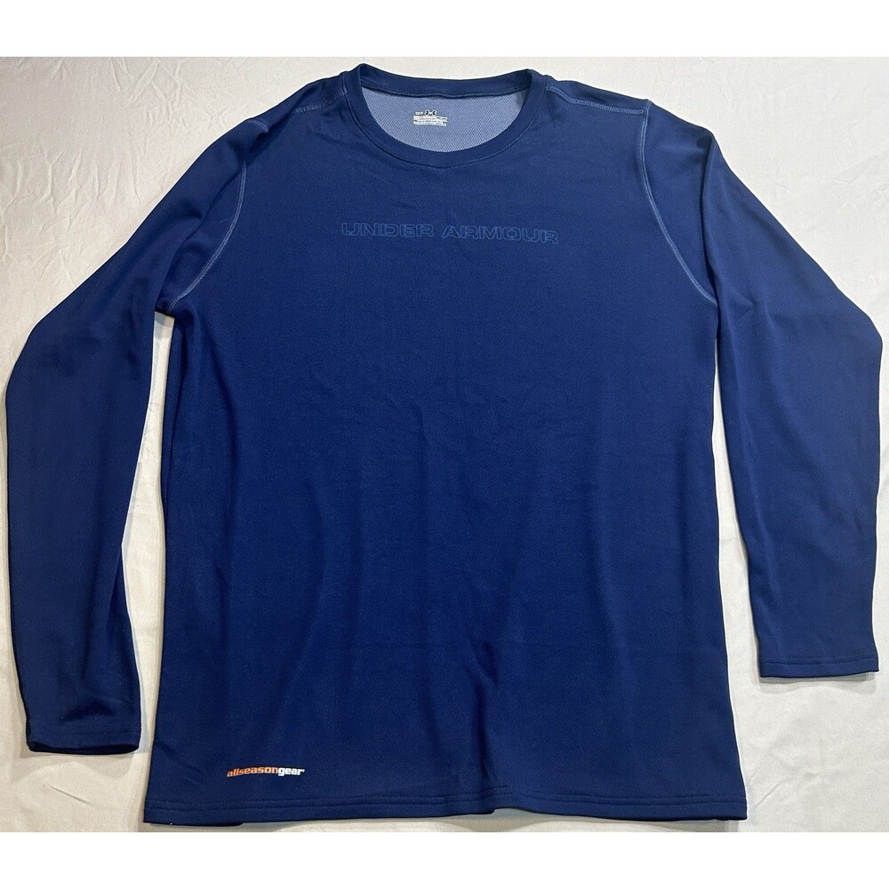 Under Armour AllSeasonGear Men’s XXL Long Sleeve Performance Shirt Navy Blue